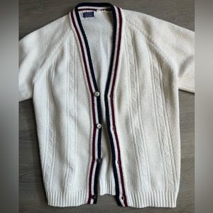 Vintage White Grandpa Cardigan